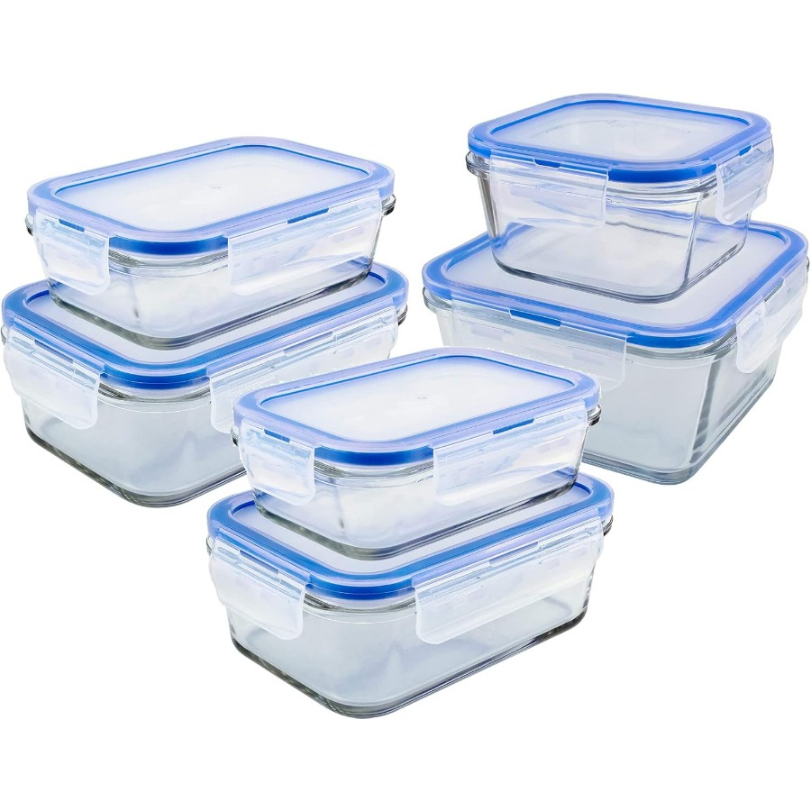 Meal Prep Glass Containers With Lids - Glass Containers BPA-Free Locking Lids -