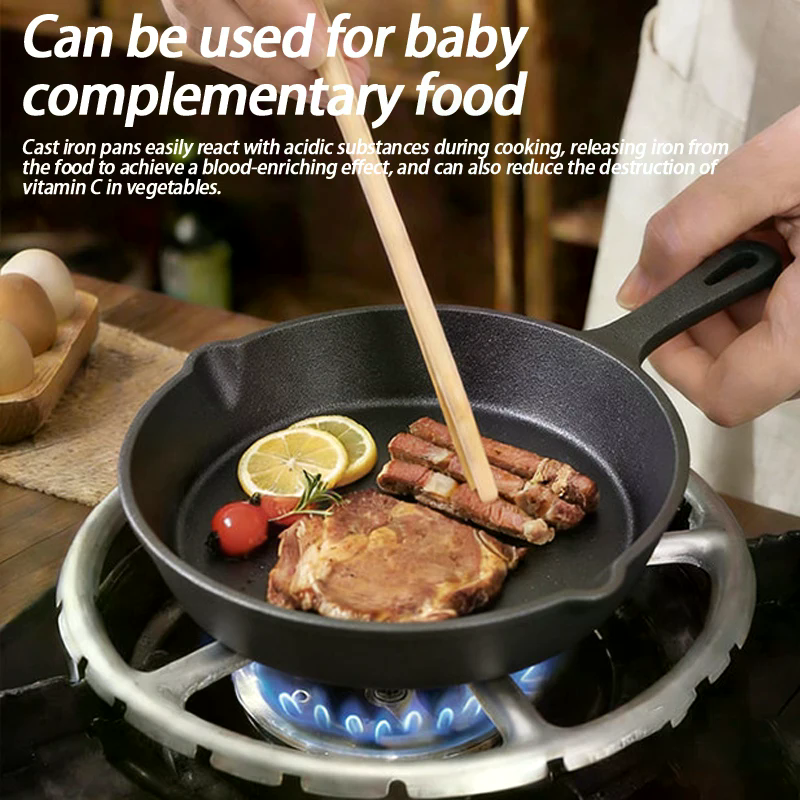 Meal Prep Eggs - 14cm Small Cast Iron Skillet Non