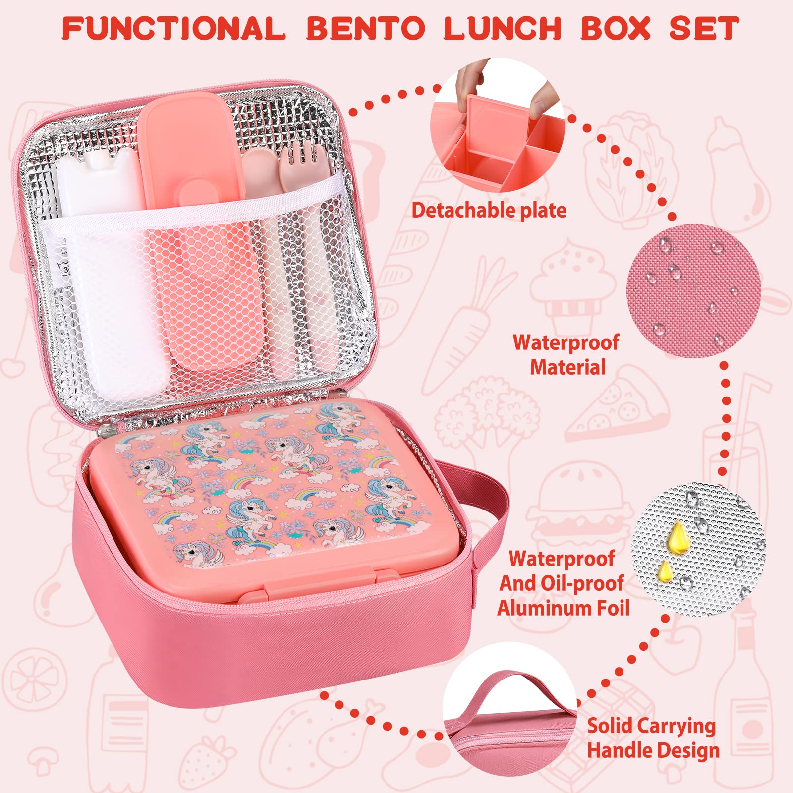 Bento Lunch Box for Kids With  - Meal Prep Lunch reseña y precio