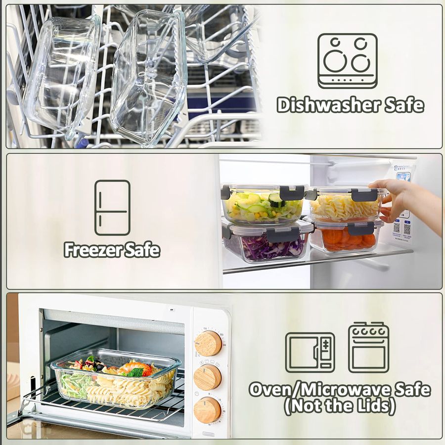 ozGlass Meal Prep Containers,G - Meal Prep Glass Containers With Lids reseña y precio