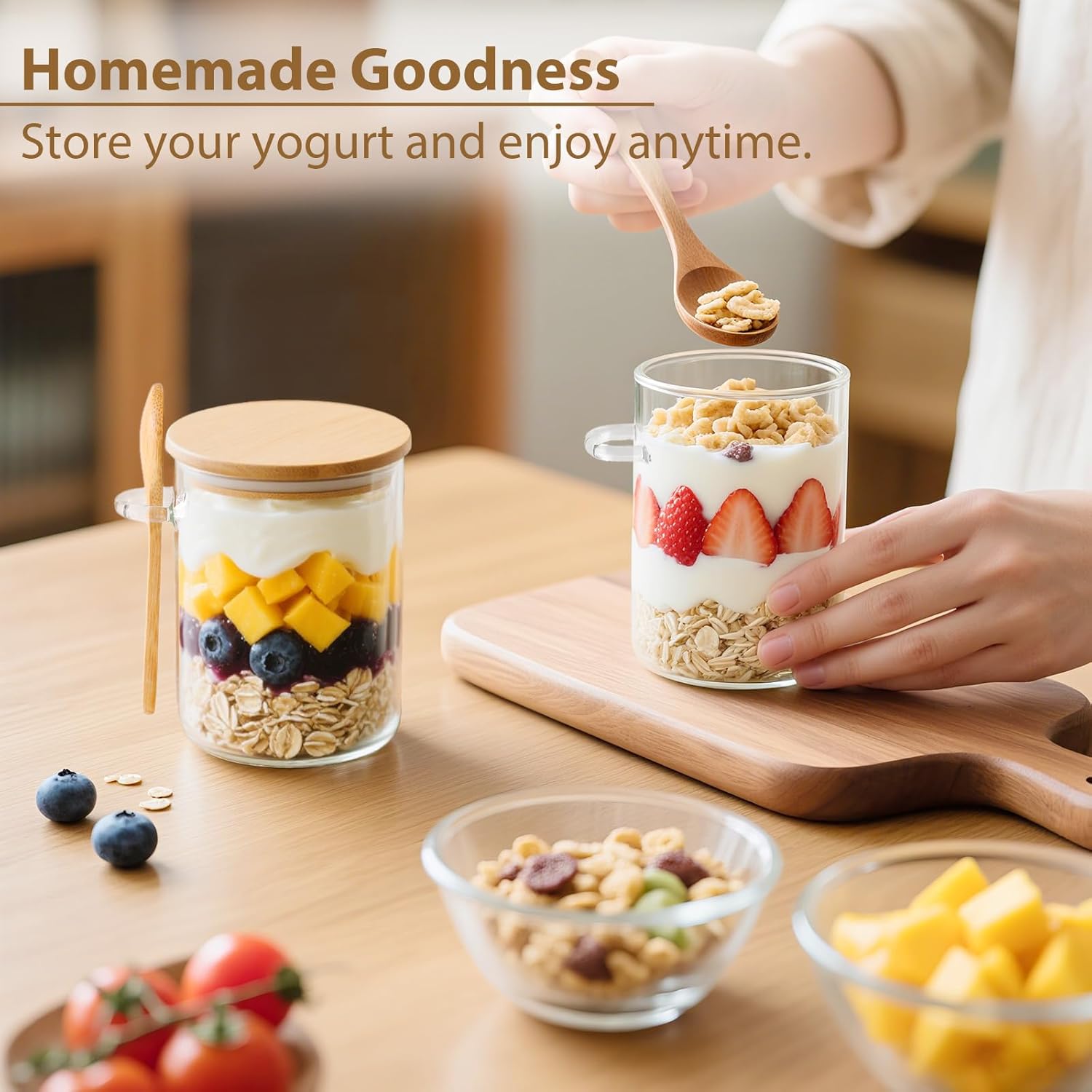 6 Pack Overnight Oats Containe - Meal Prep Glass Containers With Lids reseña y precio