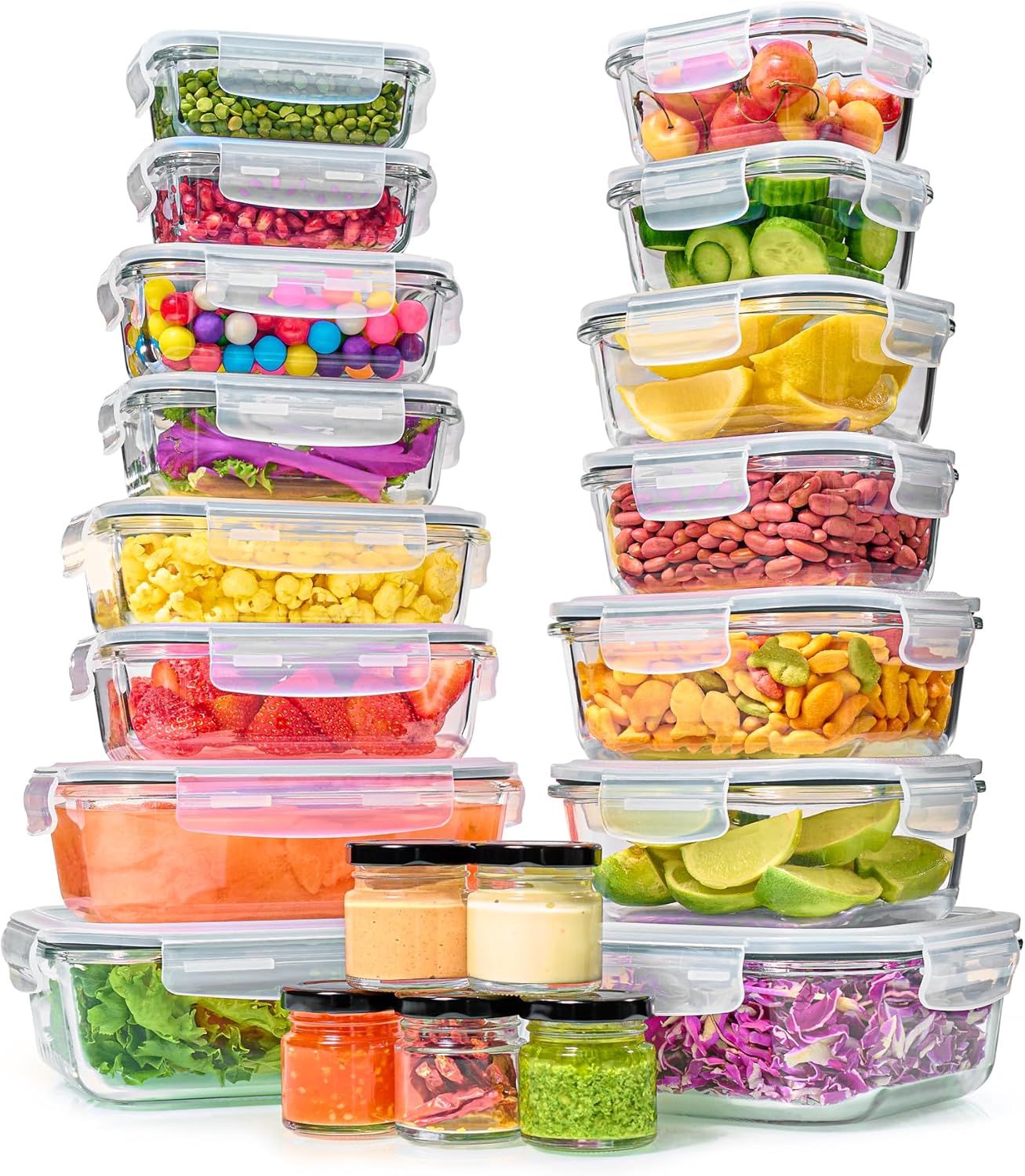 40pc Glass Food Storage Contai - Meal Prep Lunch reseña y precio