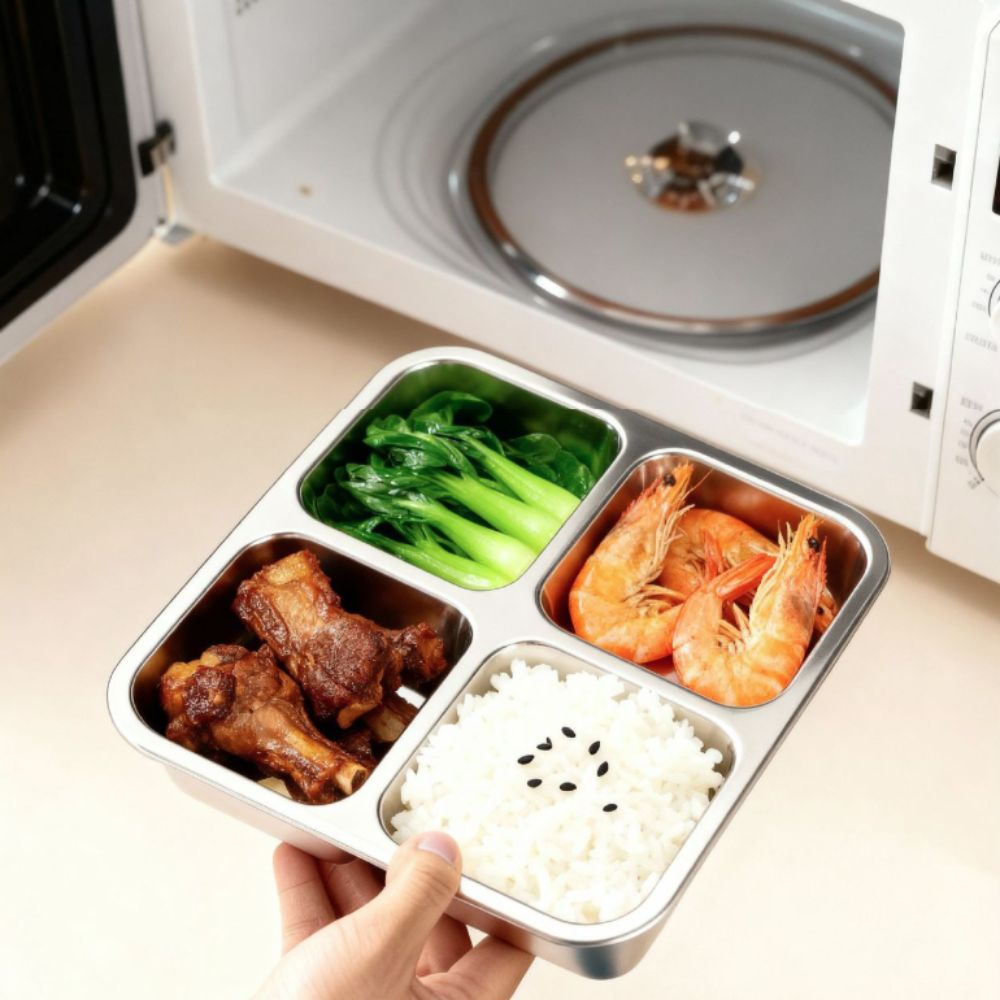 Easy To Clean Square 4 Grid Lu - Meal Prep Lunch reseña y precio