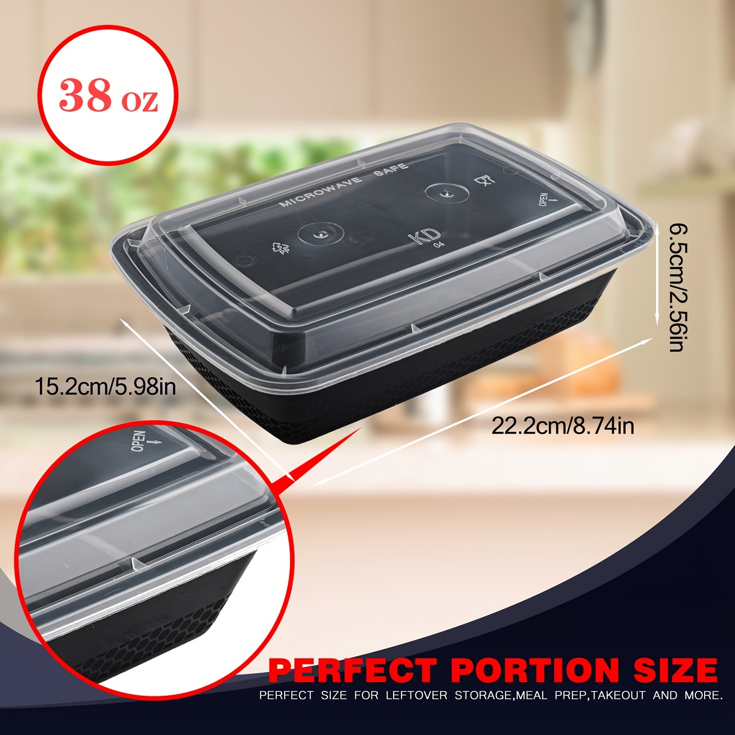usBlack 100pcs (50 Containers  - Meal Prep Glass Containers With Lids reseña y precio