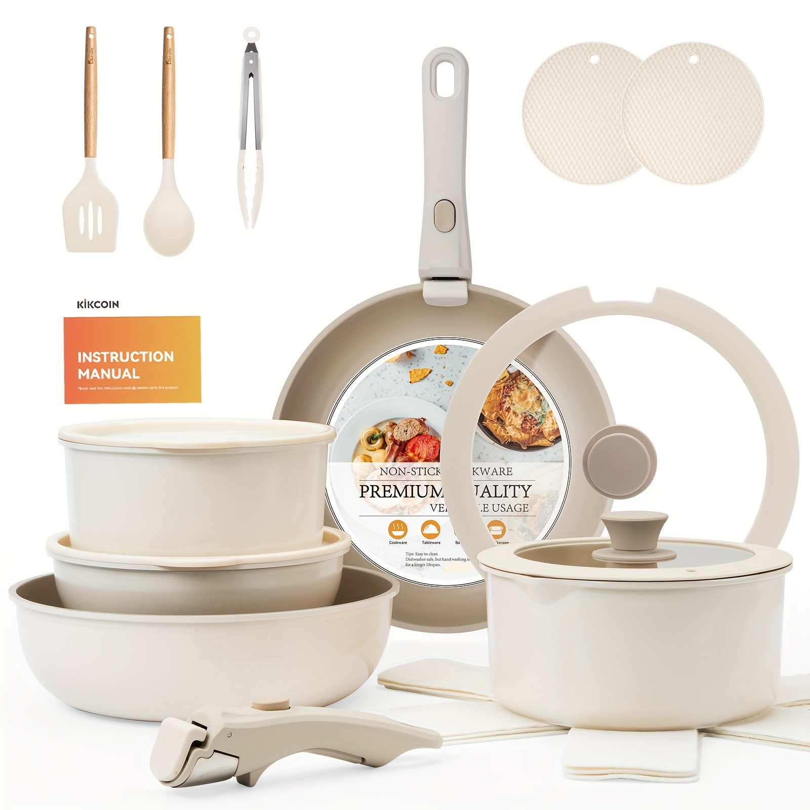 22PCSDeluxe Non-Stick Cookware - Meal Prep For A Day reseña y precio