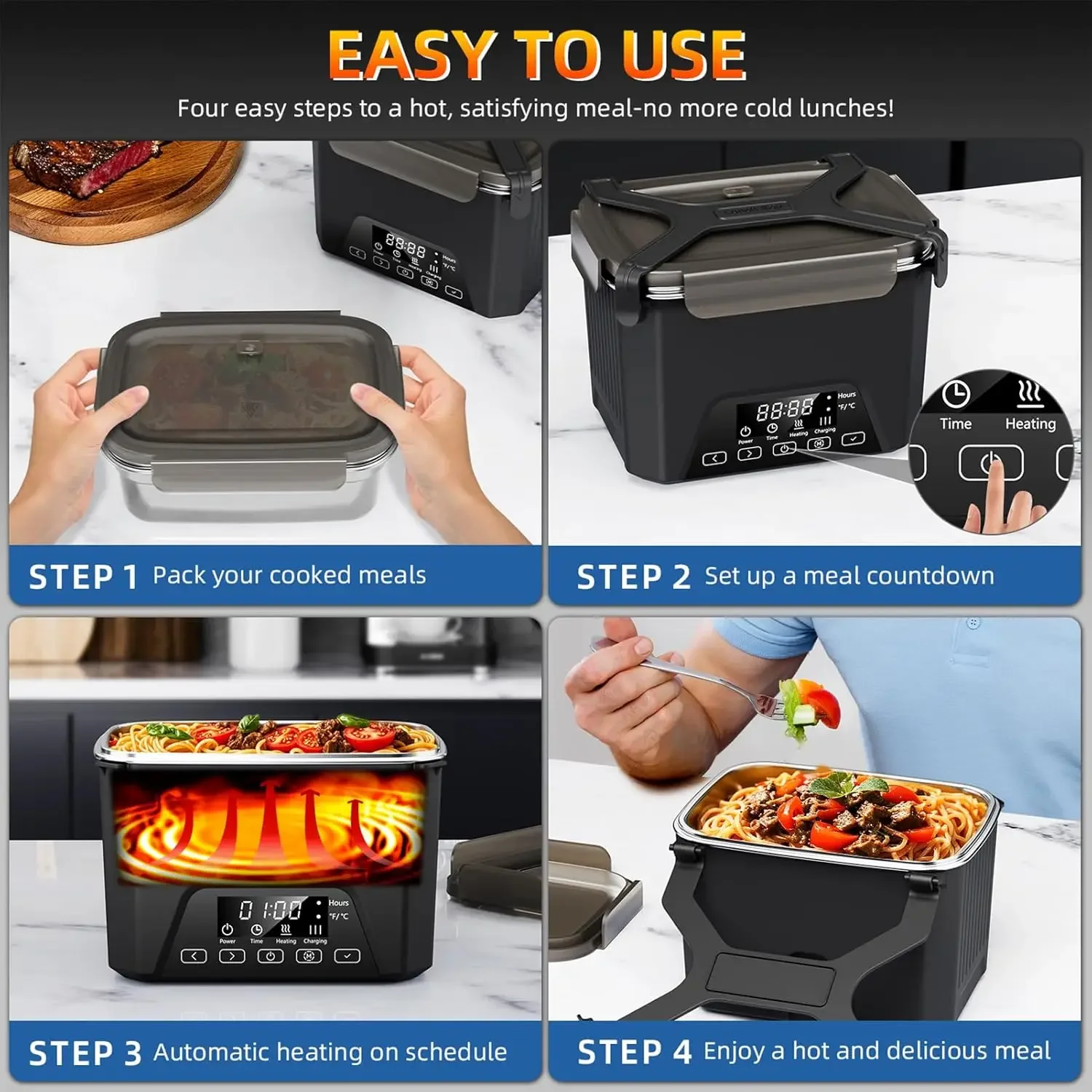 Cordless Electric Lunch Box, 1 - Meal Prep Lunch reseña y precio