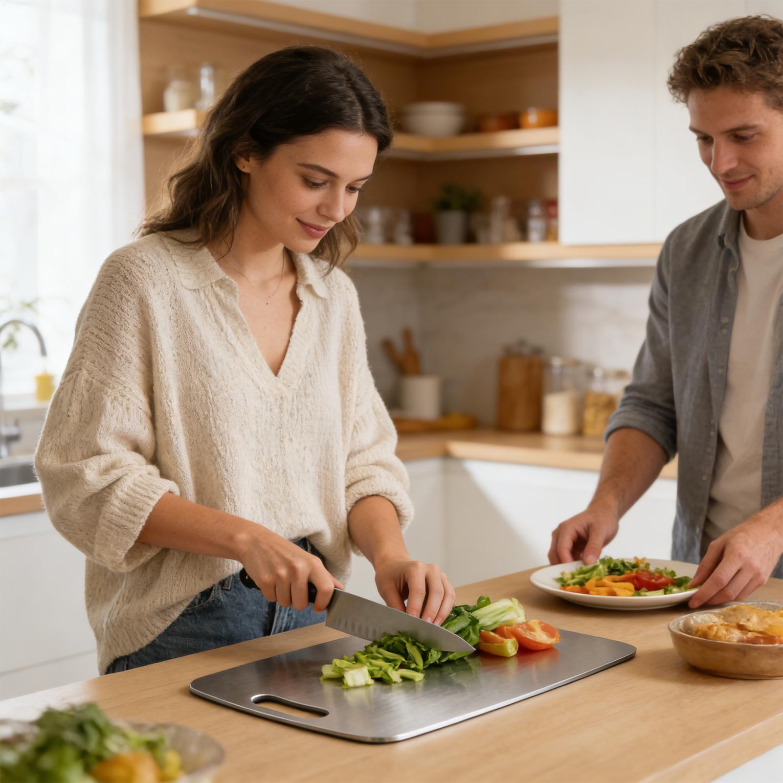 Stainless Steel Chopping Board - Meal Prep With Chicken reseña y precio