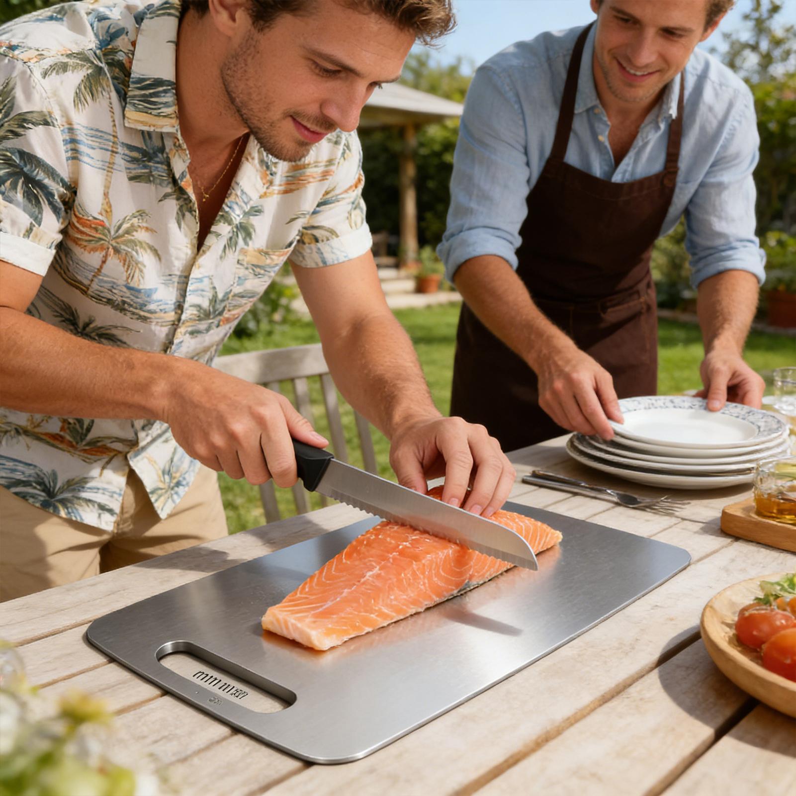 Stainless Steel Chopping Board - Meal Prep With Chicken reseña y precio