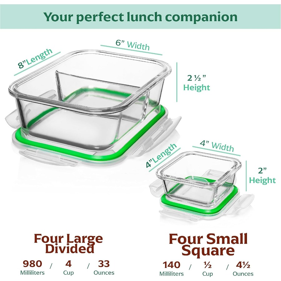 Glass Meal Prep Containers wit - Meal Prep Glass Containers With Lids reseña y precio
