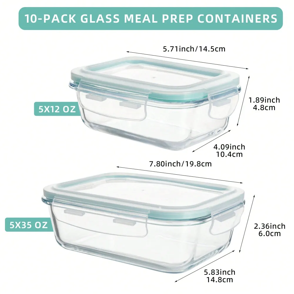 Pieces Glass Meal Prep Contain - Meal Prep Lunch reseña y precio