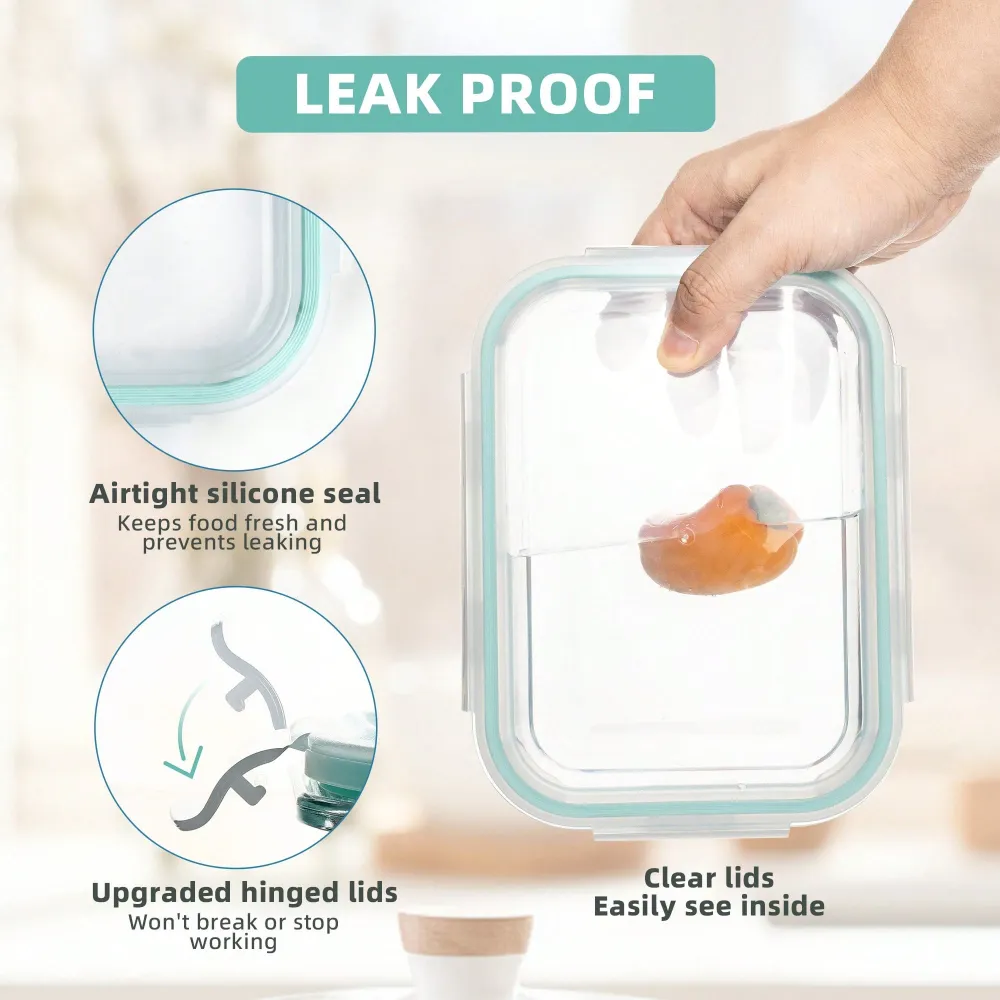 Pieces Glass Meal Prep Contain - Meal Prep Lunch reseña y precio