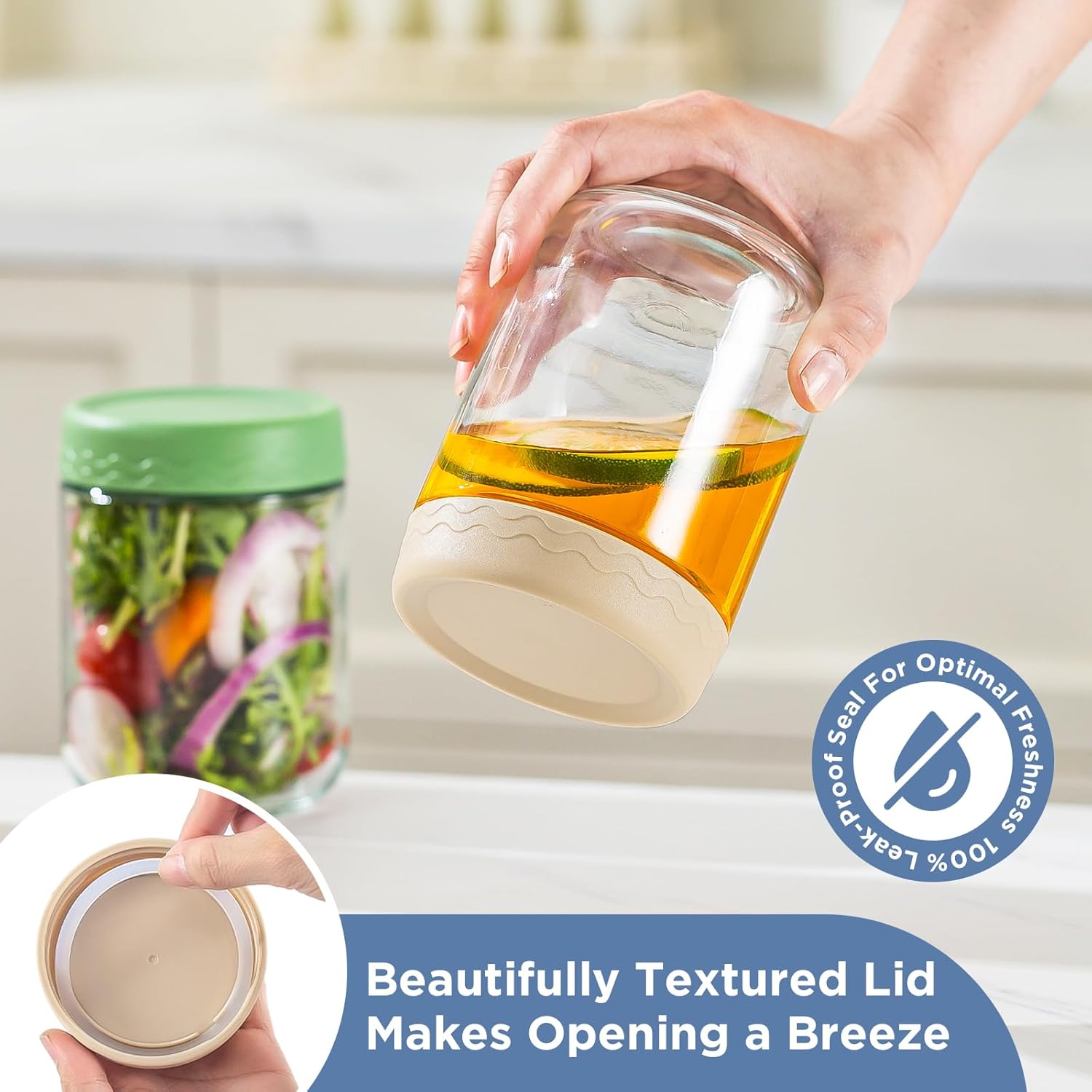 16 Oz Overnight Oats Container - Meal Prep Glass Containers With Lids reseña y precio