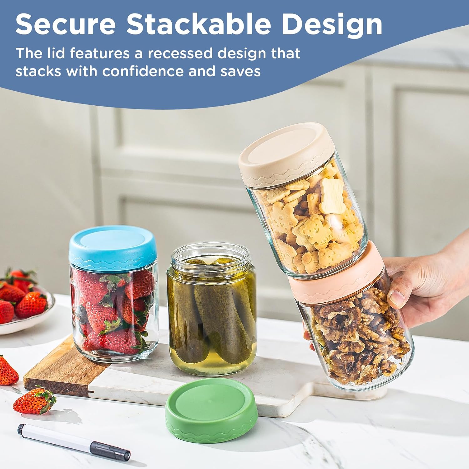 16 Oz Overnight Oats Container - Meal Prep Glass Containers With Lids reseña y precio
