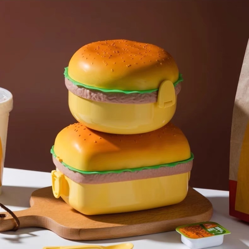 Hamburger Lunch Box Double Tie - Meal Prep Lunch reseña y precio