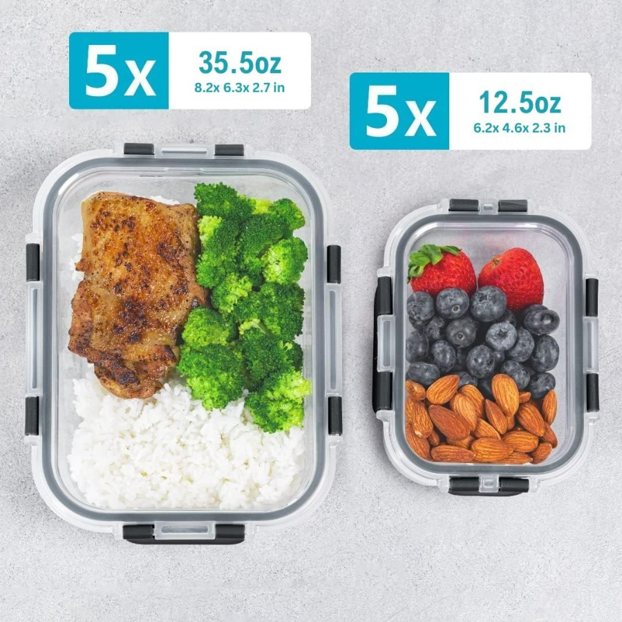 Glass Food Storage Containers  - Meal Prep Glass Containers With Lids reseña y precio
