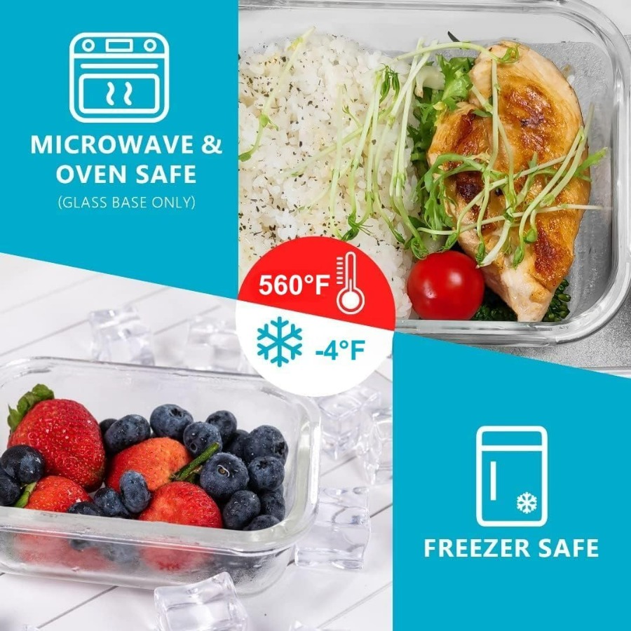 Glass Food Storage Containers  - Meal Prep Glass Containers With Lids reseña y precio