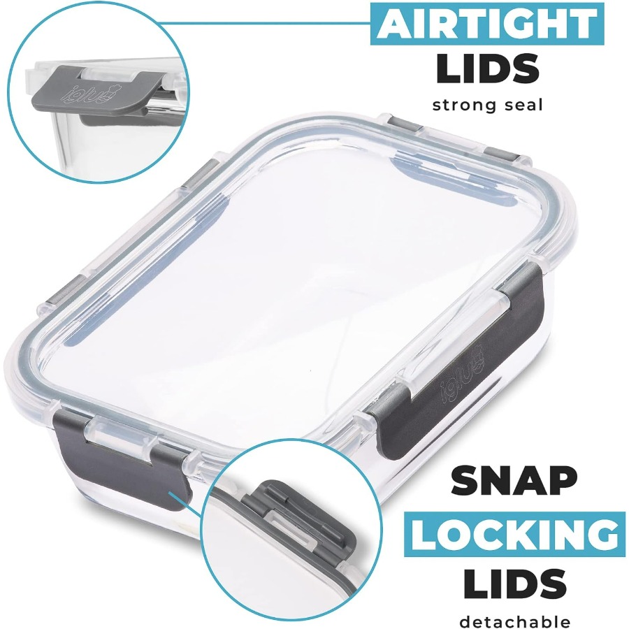 Glass Food Storage Containers  - Meal Prep Glass Containers With Lids reseña y precio