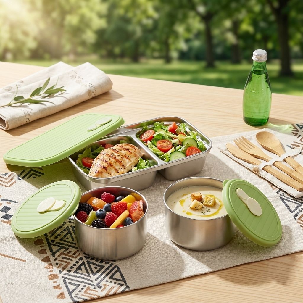 Microwave Safe 304 Stainless S - Meal Prep Lunch reseña y precio