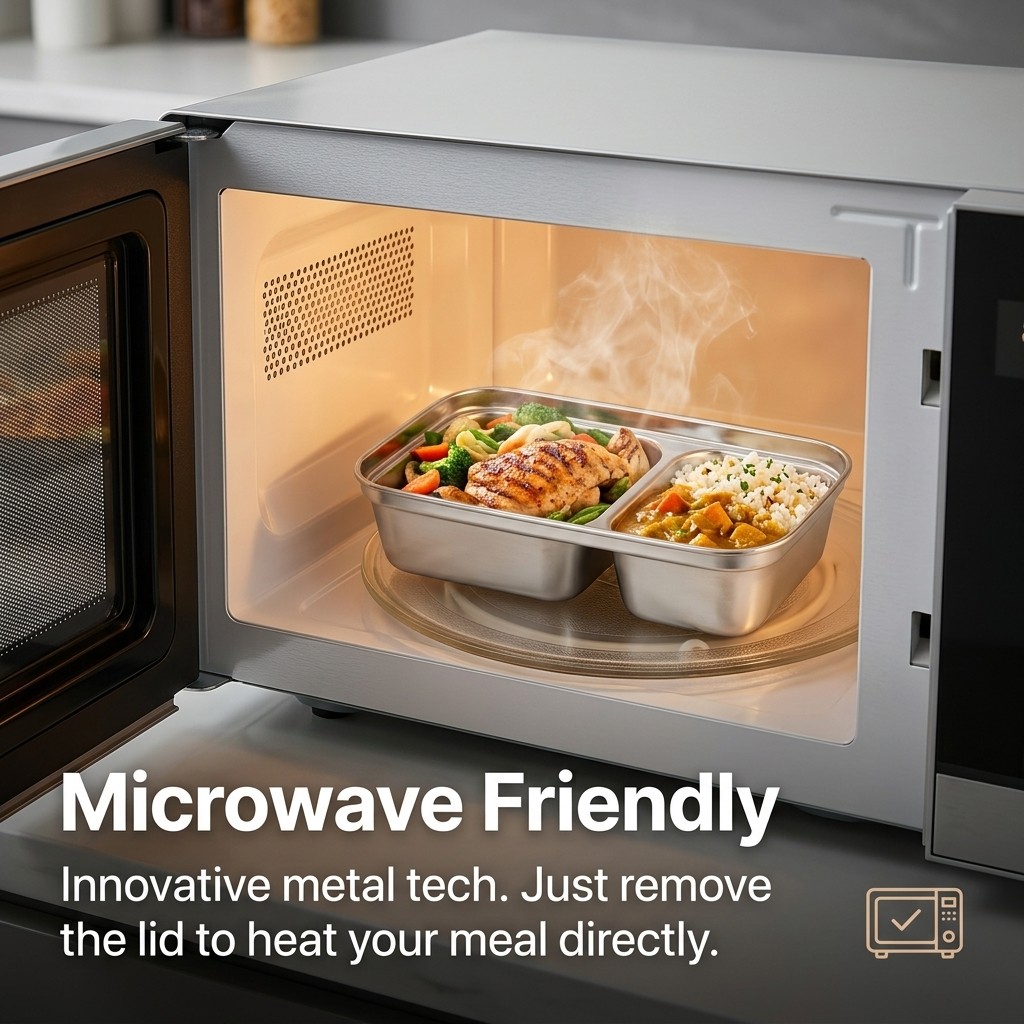 Microwave Safe 304 Stainless S - Meal Prep Lunch reseña y precio