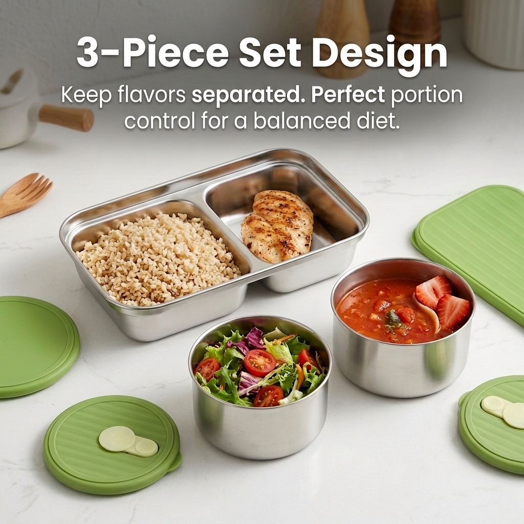 Microwave Safe 304 Stainless S - Meal Prep Lunch reseña y precio