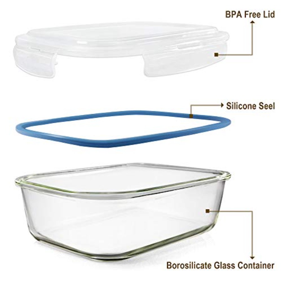Glass Food Storage Containers  - Meal Prep Glass Containers With Lids reseña y precio