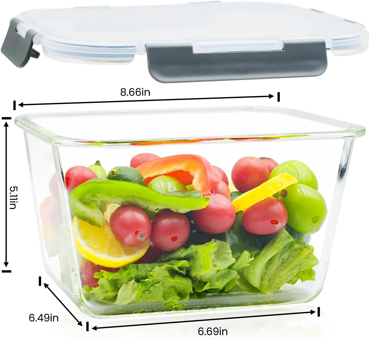 Large Glass Storage Containers - Meal Prep With Chicken reseña y precio