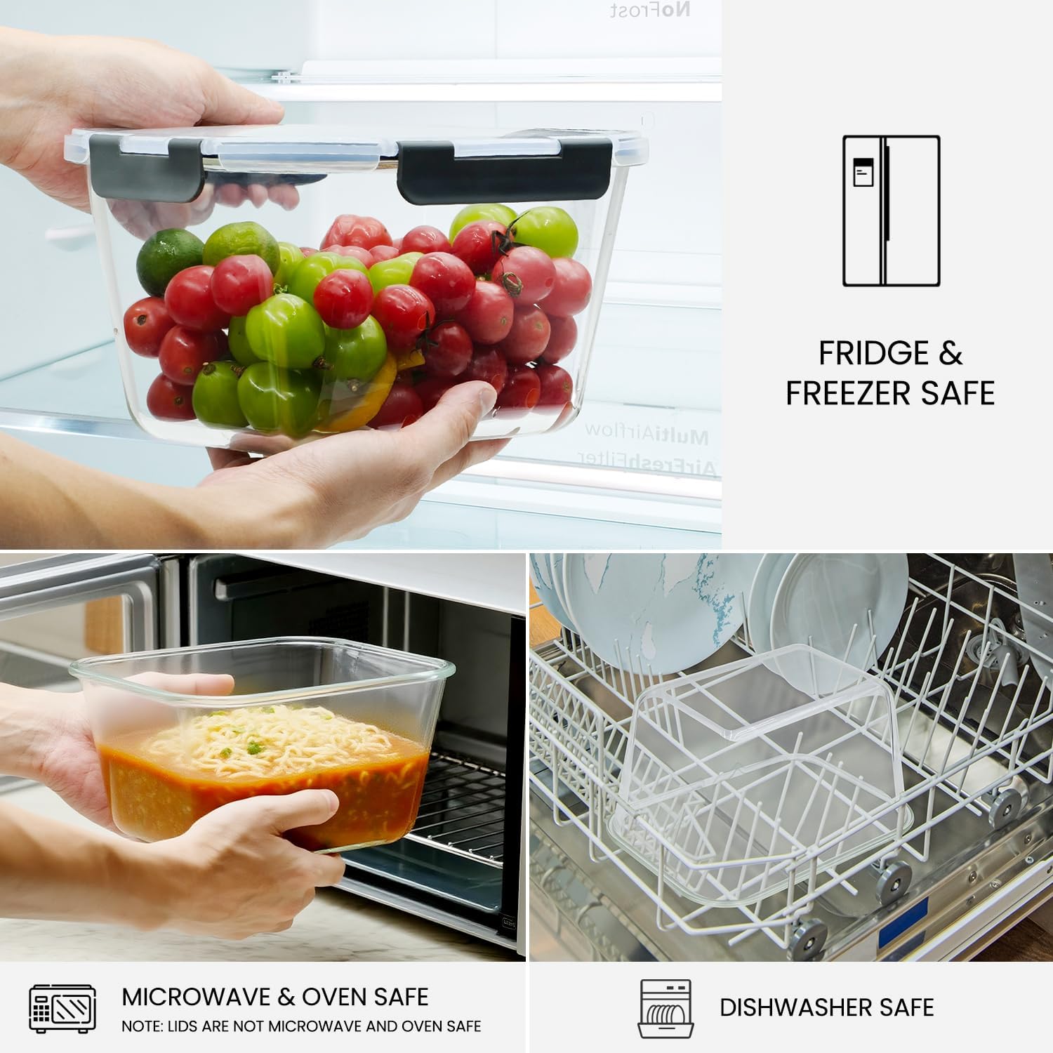 Large Glass Storage Containers - Meal Prep With Chicken reseña y precio