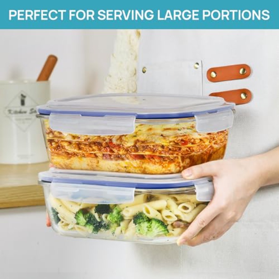 2Pack 2260ml/ Large Glass Stor - Meal Prep Glass Containers With Lids reseña y precio