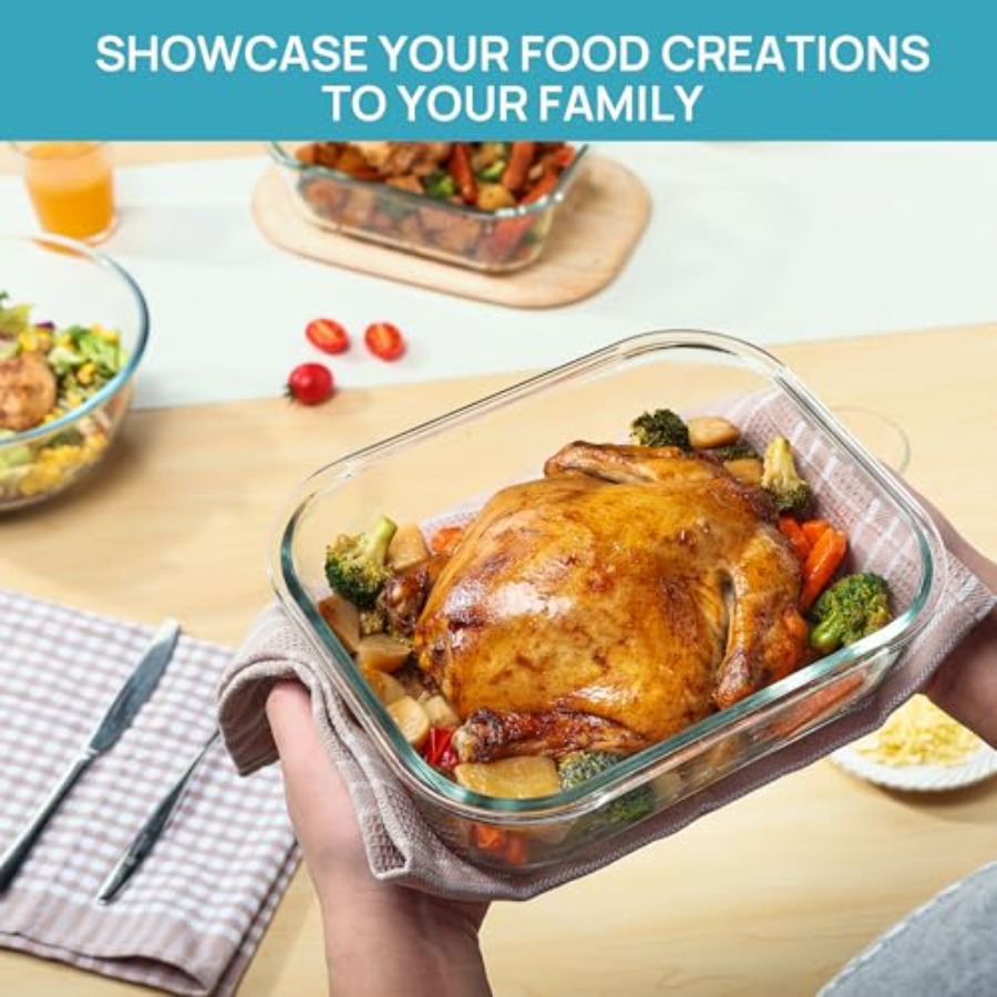 2Pack 2260ml/ Large Glass Stor - Meal Prep Glass Containers With Lids reseña y precio