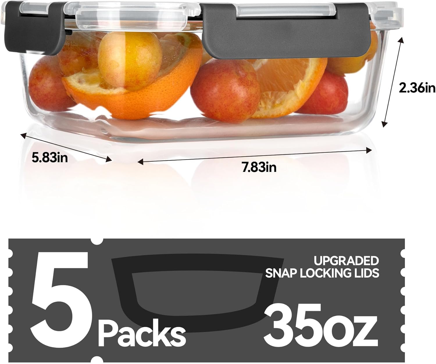 Glass Food Storage Containers, - Meal Prep Lunch reseña y precio